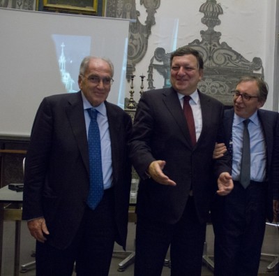 Josè Barroso con Marco Salvatore e Lucio d'Alessandro