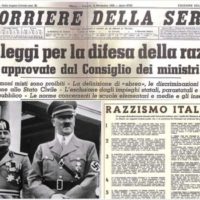 "1938 DIVERSI" prima pagina Corriere della Sera leggi razziali