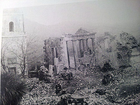 Cori (LT) Tempio d'Ercole dopo bombardamento 30-01-1944