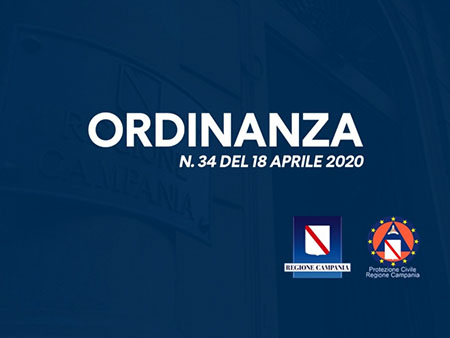 Regione Campania Ordinanza n. 34 del 18/04/2020