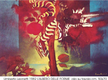 Umberto Leonetti, 1982, 'L'albero delle forme', olio su tavola cm 50x70