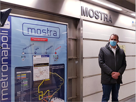 Luigi de Magistris alla Metro Napoli Linea 6 Stazione Mostra
