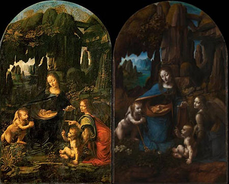  Vergine delle Rocce di Leonardo al Louvre e Vergine delle Rocce alla National Gallery