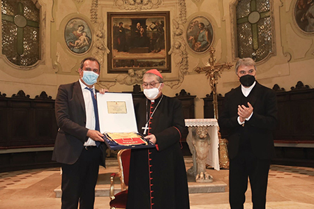 Il Sindaco Luigi de Magistris, il Cardinale Crescenzio Sepe e l'Arcivescovo Mimmo Battaglia