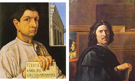 Giorgio de Chirico, Autoritratto - Nicolas Poussin, Autoritratto