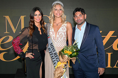 Manuela Arcuri, Giulia Daniela Soponariu, Miss Reginetta d'Italia 2023, Alessio Forgetta, patron Miss Reginetta  